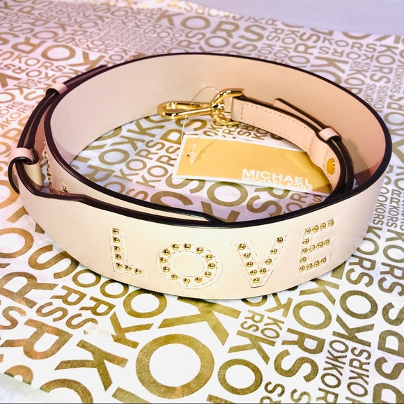 NWT MICHAEL KORS Studded Leather Shoulder Strap - Picture 2 of 7